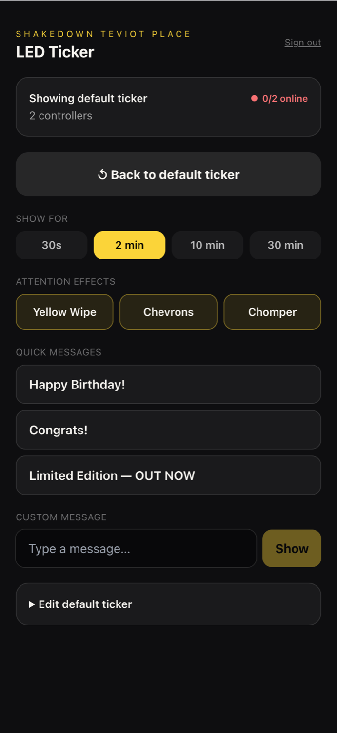 Ticker Control on mobile