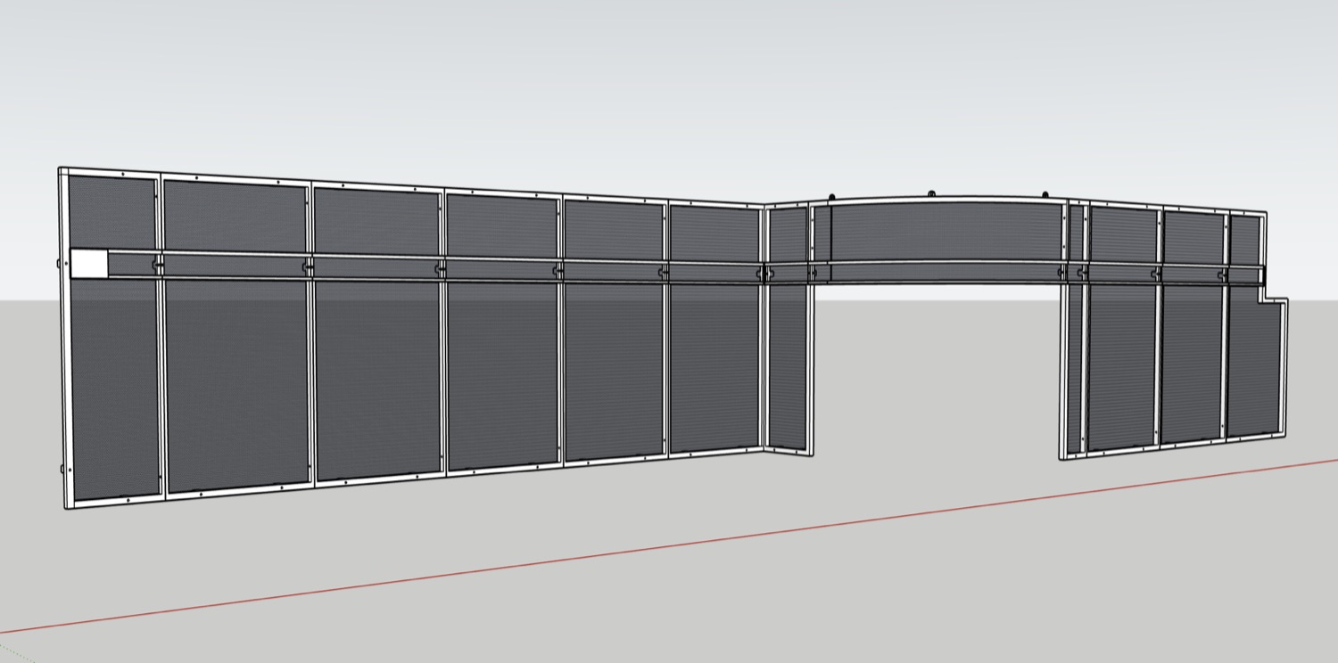 3D model of the full framework run including the break over the counter