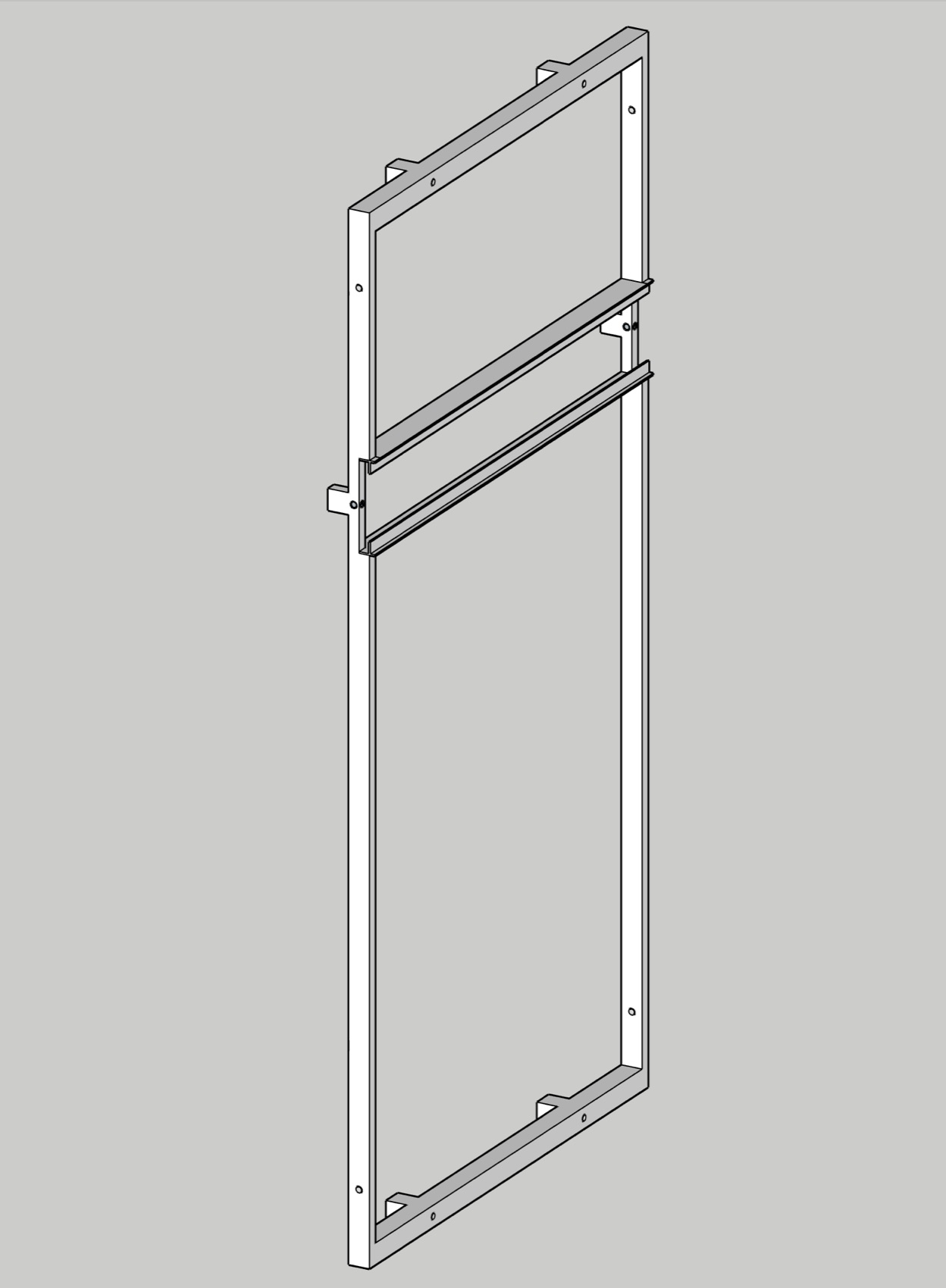 3D model of a single fabricated frame panel